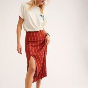 LIKE NEW Free People Sydney Printed Midi Skirt with Slit